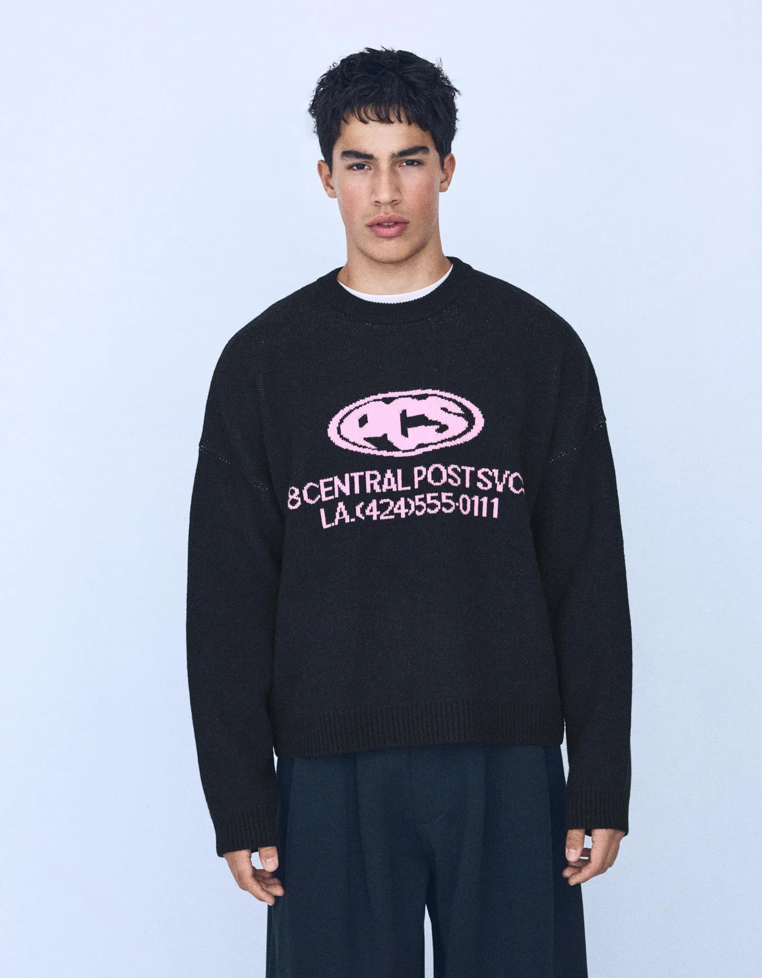 Suéter Jacquard com Logo Gráfico