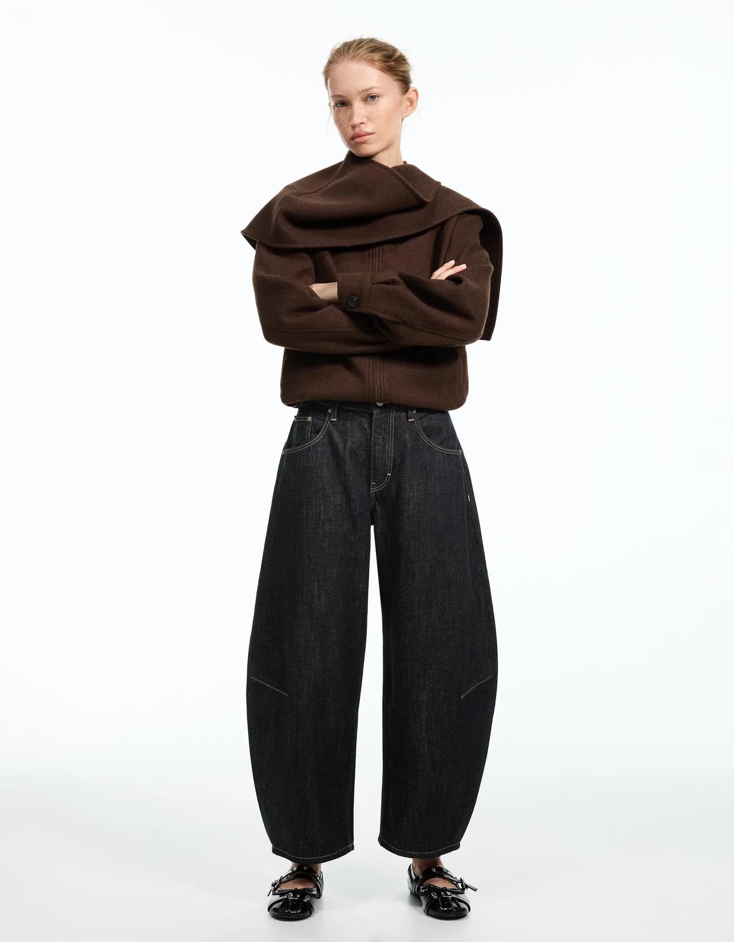 Calça Jeans Barrel Cropped