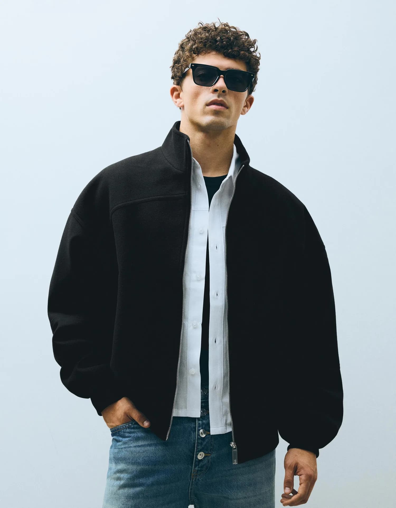 Jaqueta Bomber Efeito Feltro