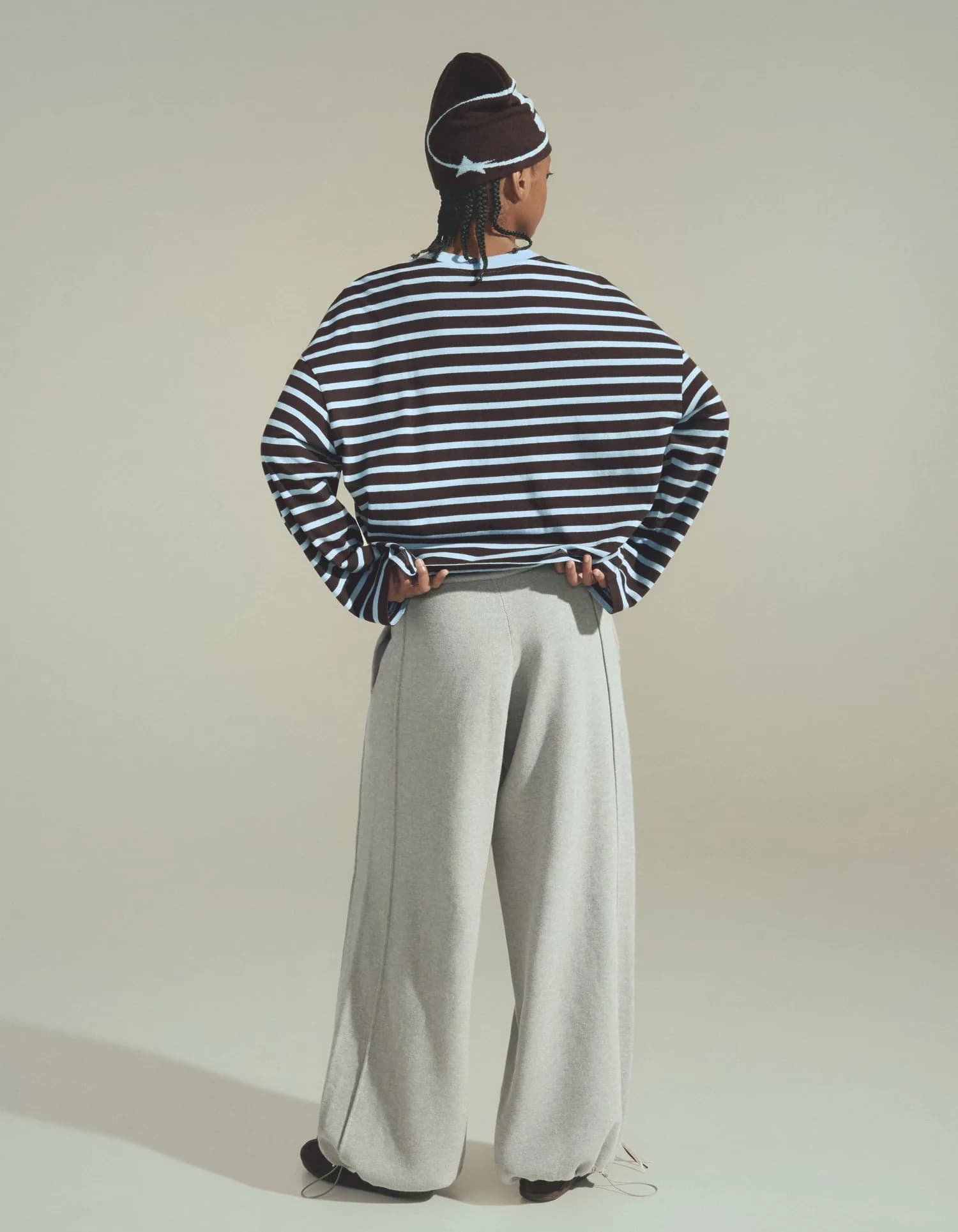 Calça Jogger de Malha Wide Leg