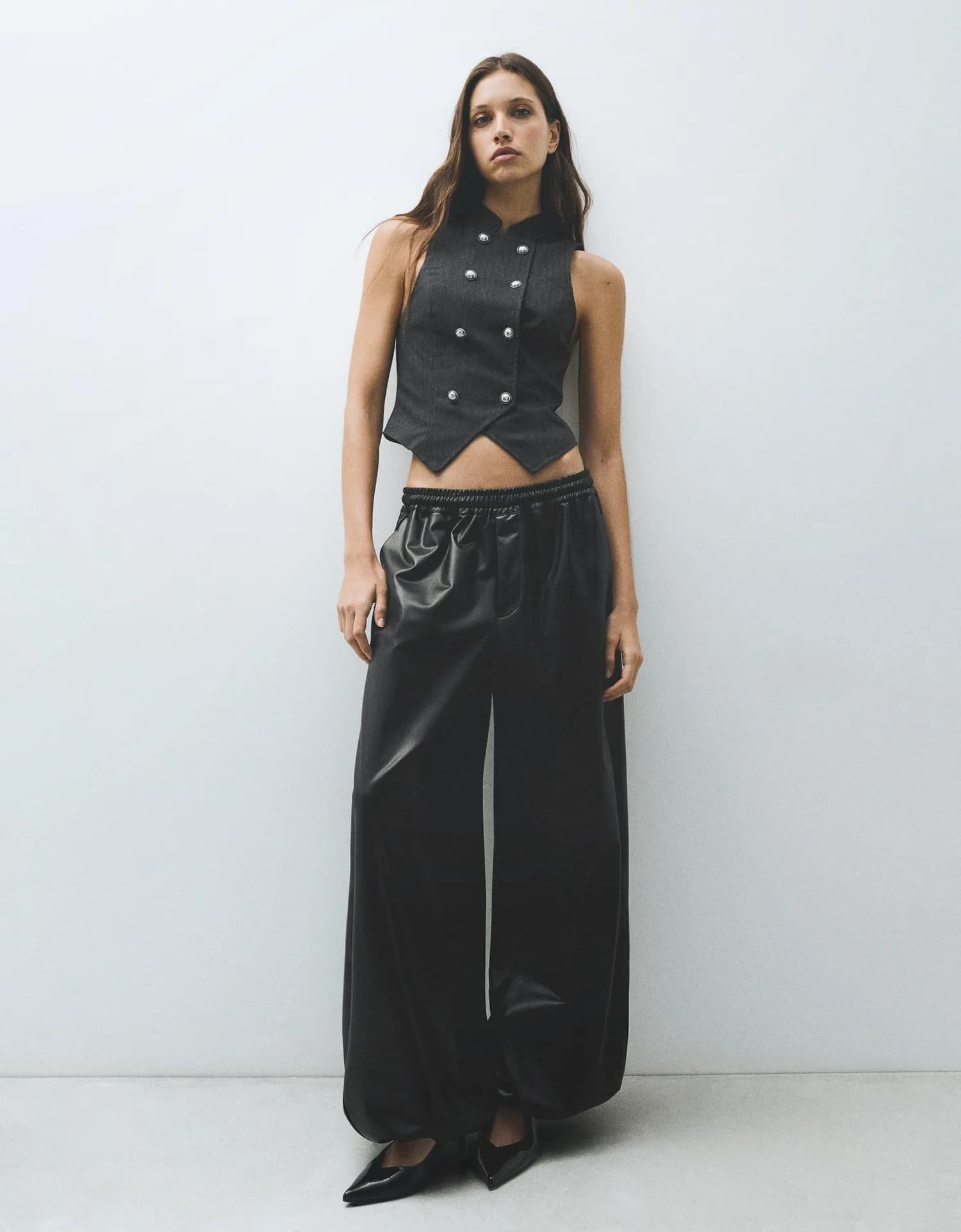 Calça Bloomer Efeito Couro