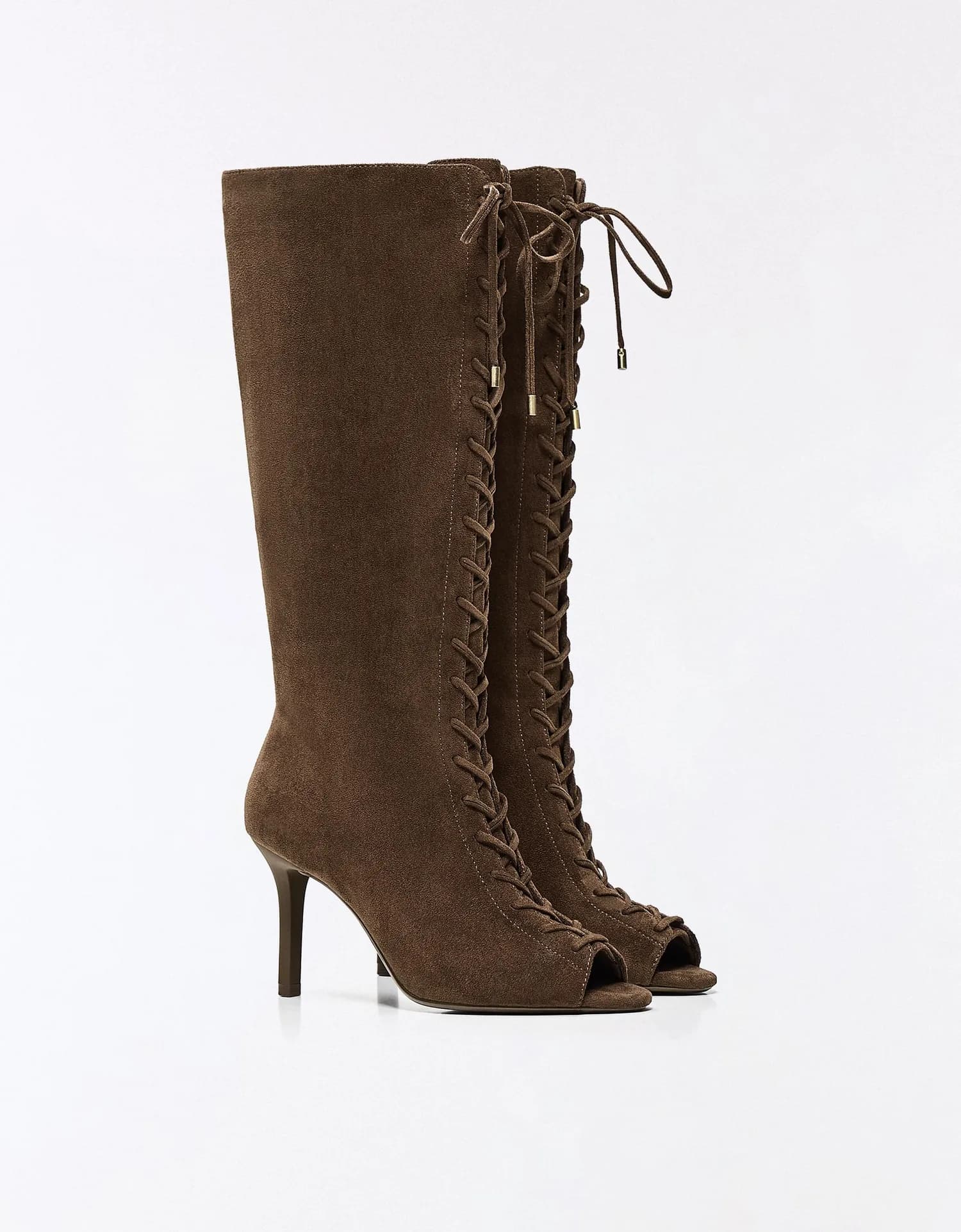 Bota com Salto Corset Peep Toe