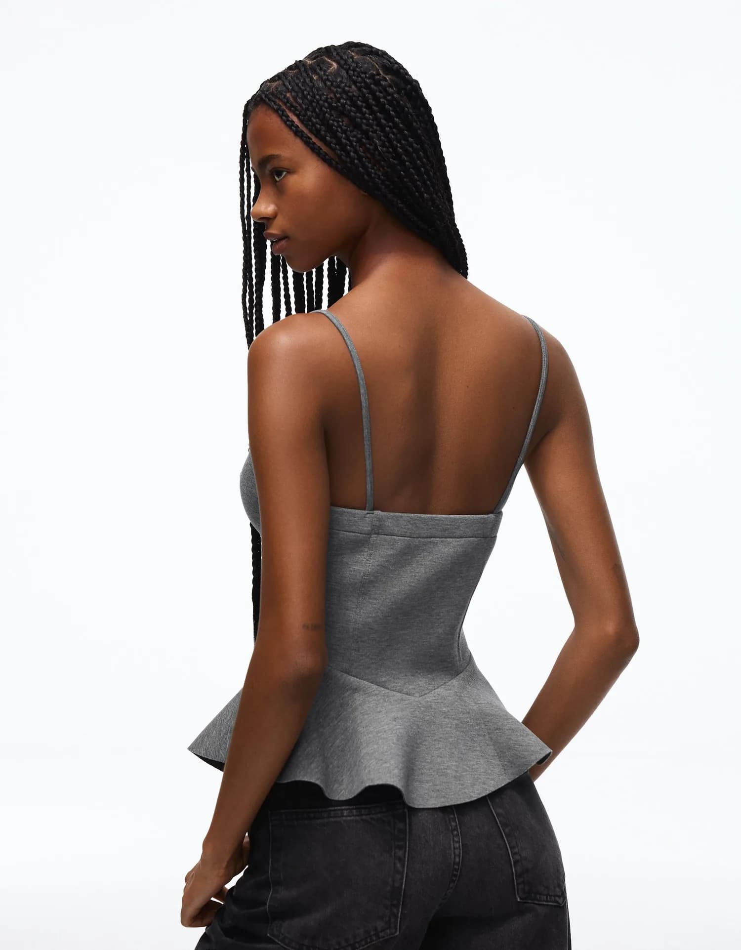 Top Peplum de Tecido Scuba