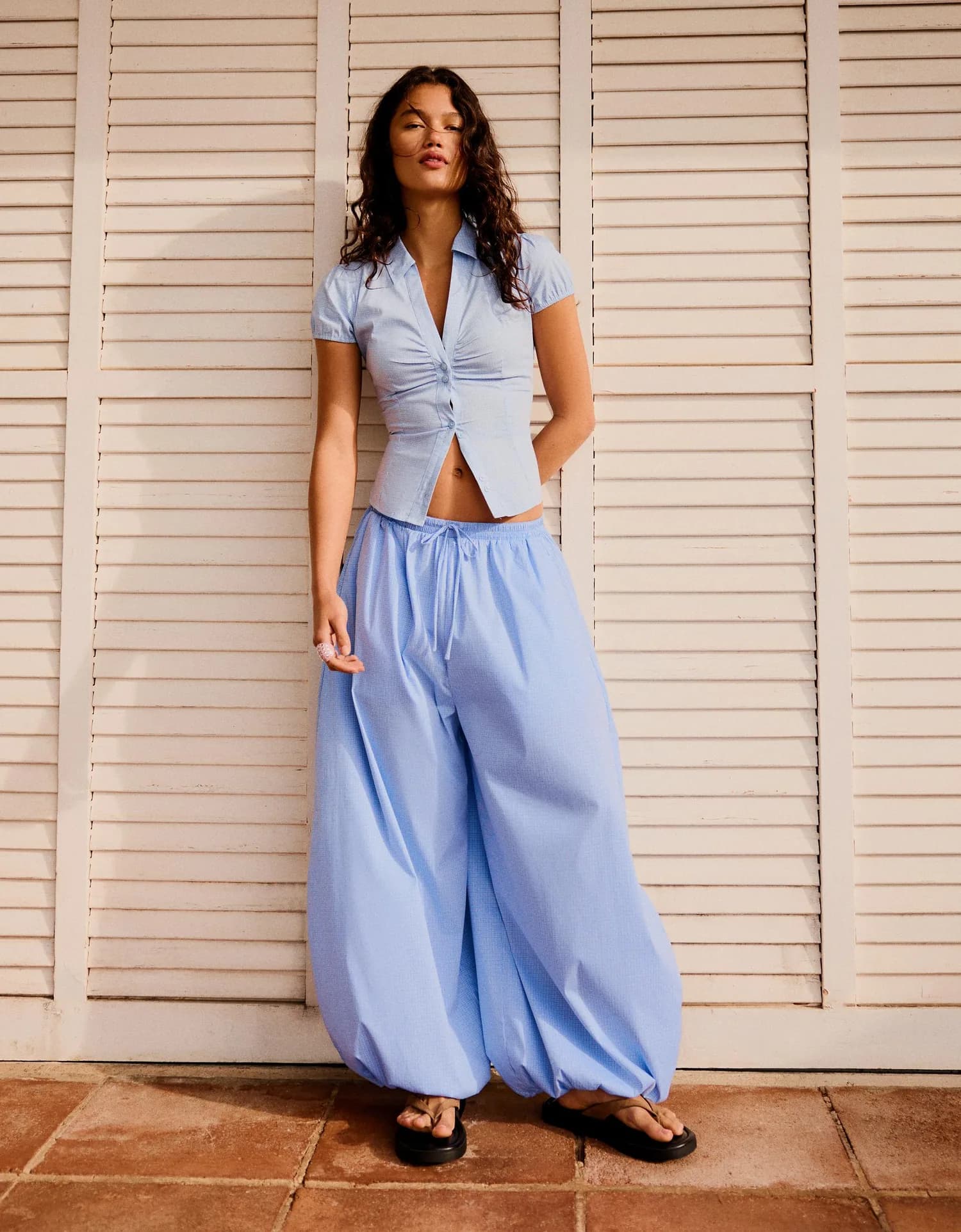 Calça Balonê de Popelina