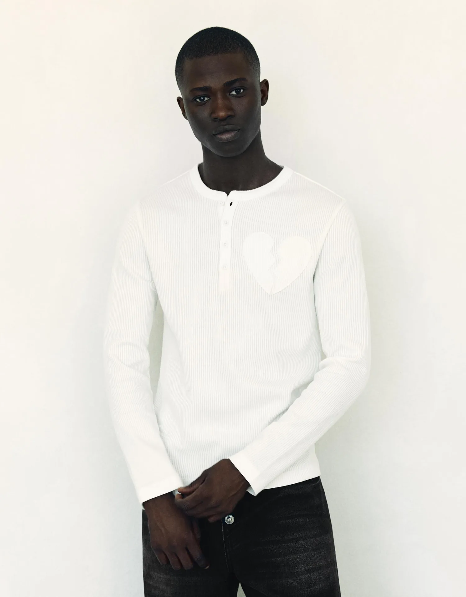 Camiseta Henley Off-white Manga Longa