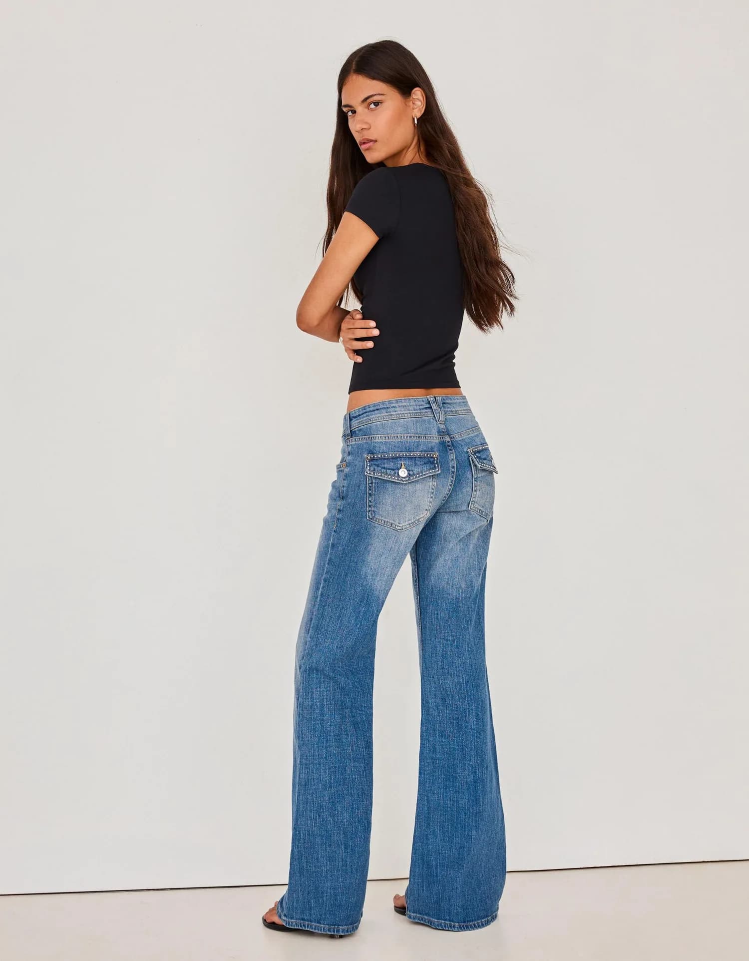 Calça Jeans Flare de Cintura Baixa