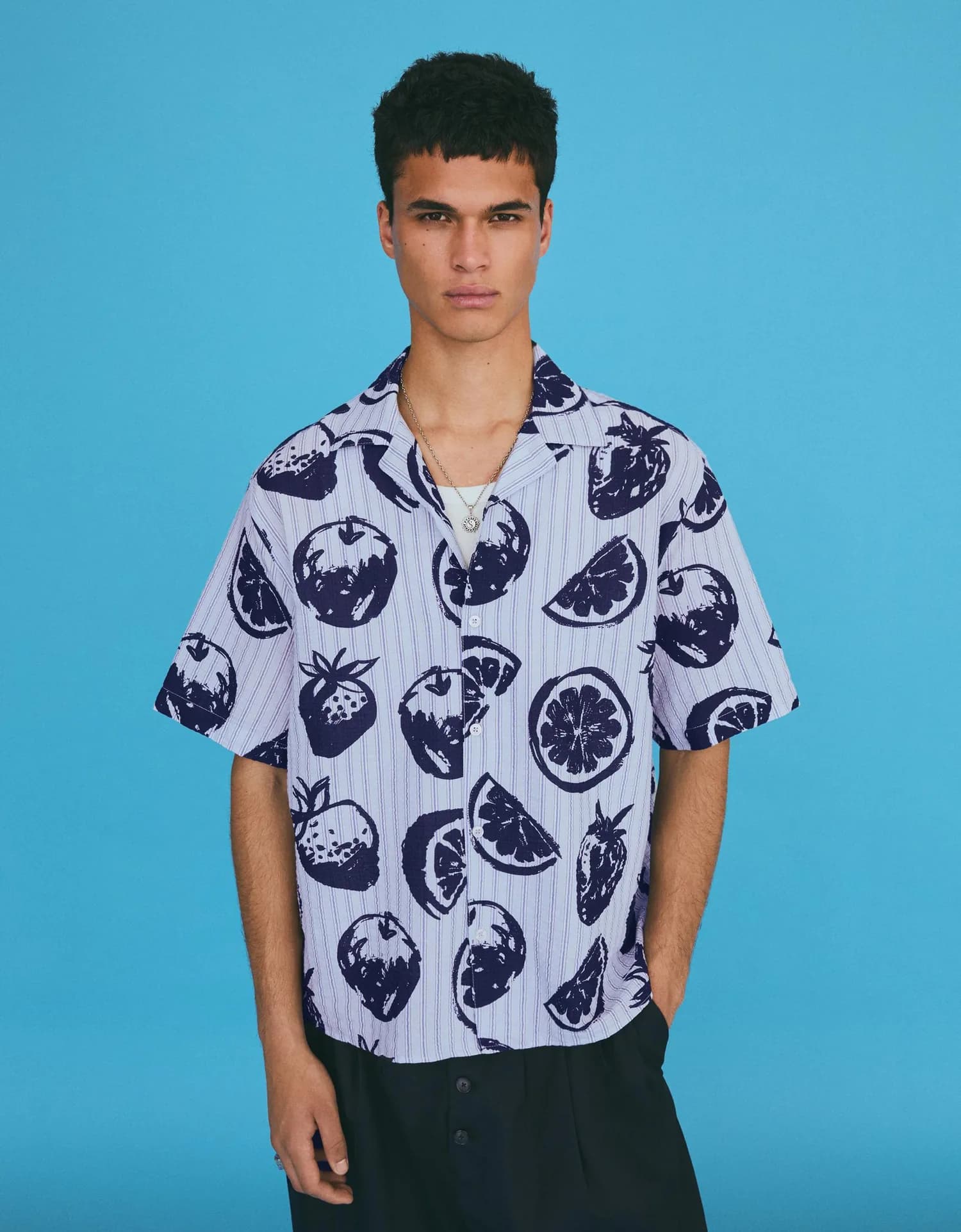 Camisa Estampada de Manga Curta