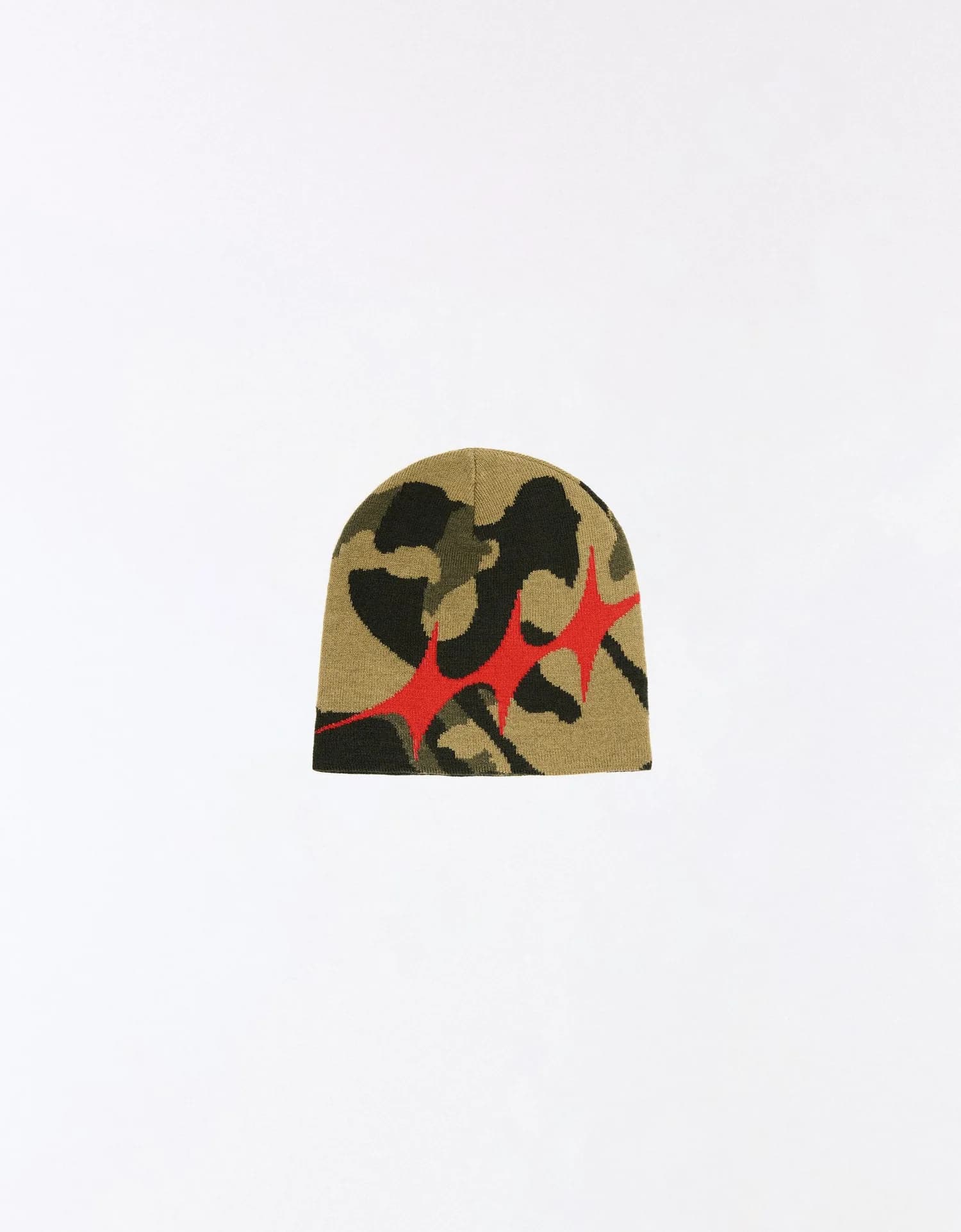 Gorro de Tricô Camuflado com Estrelas