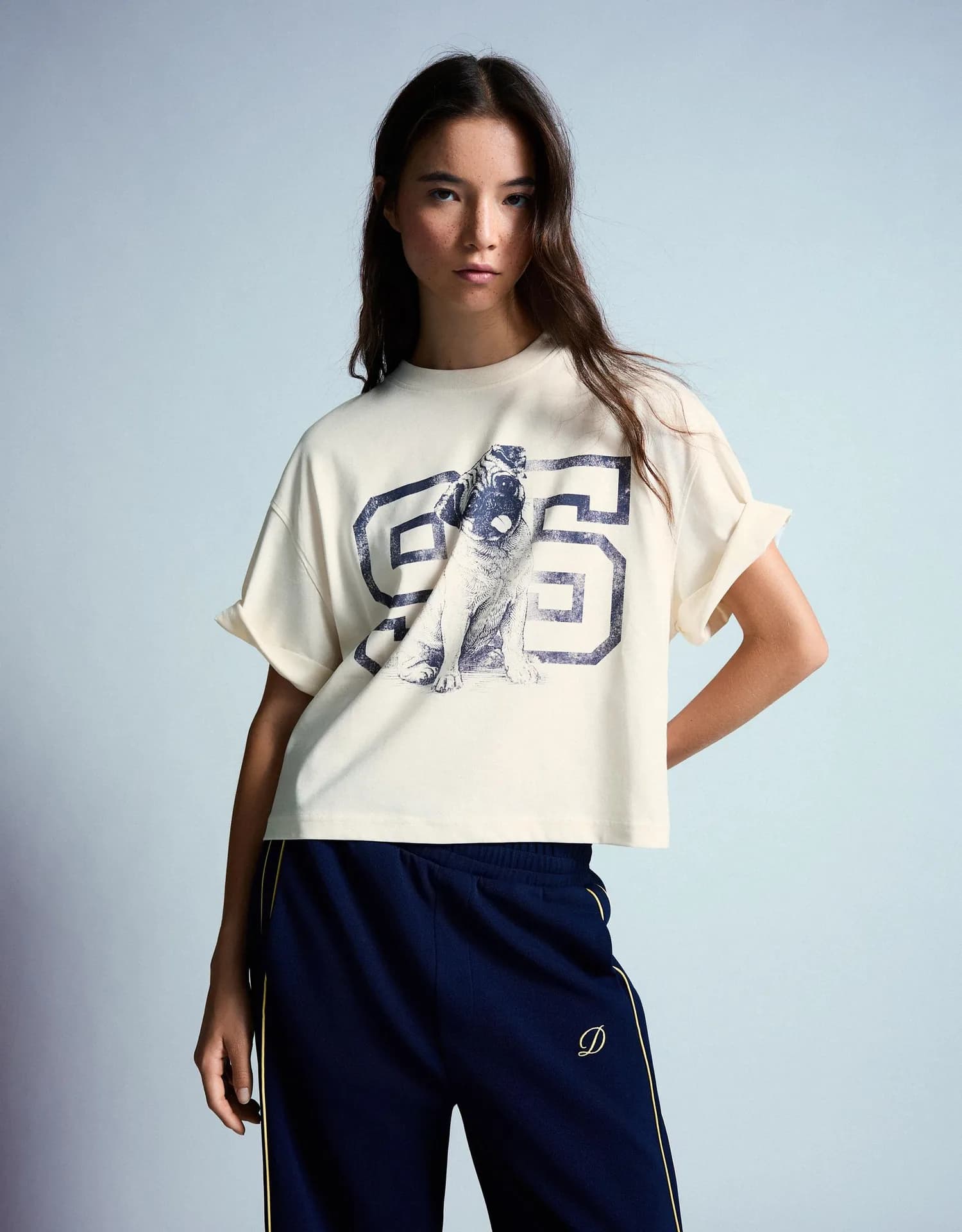 Camiseta Oversize de Algodão Estampada
