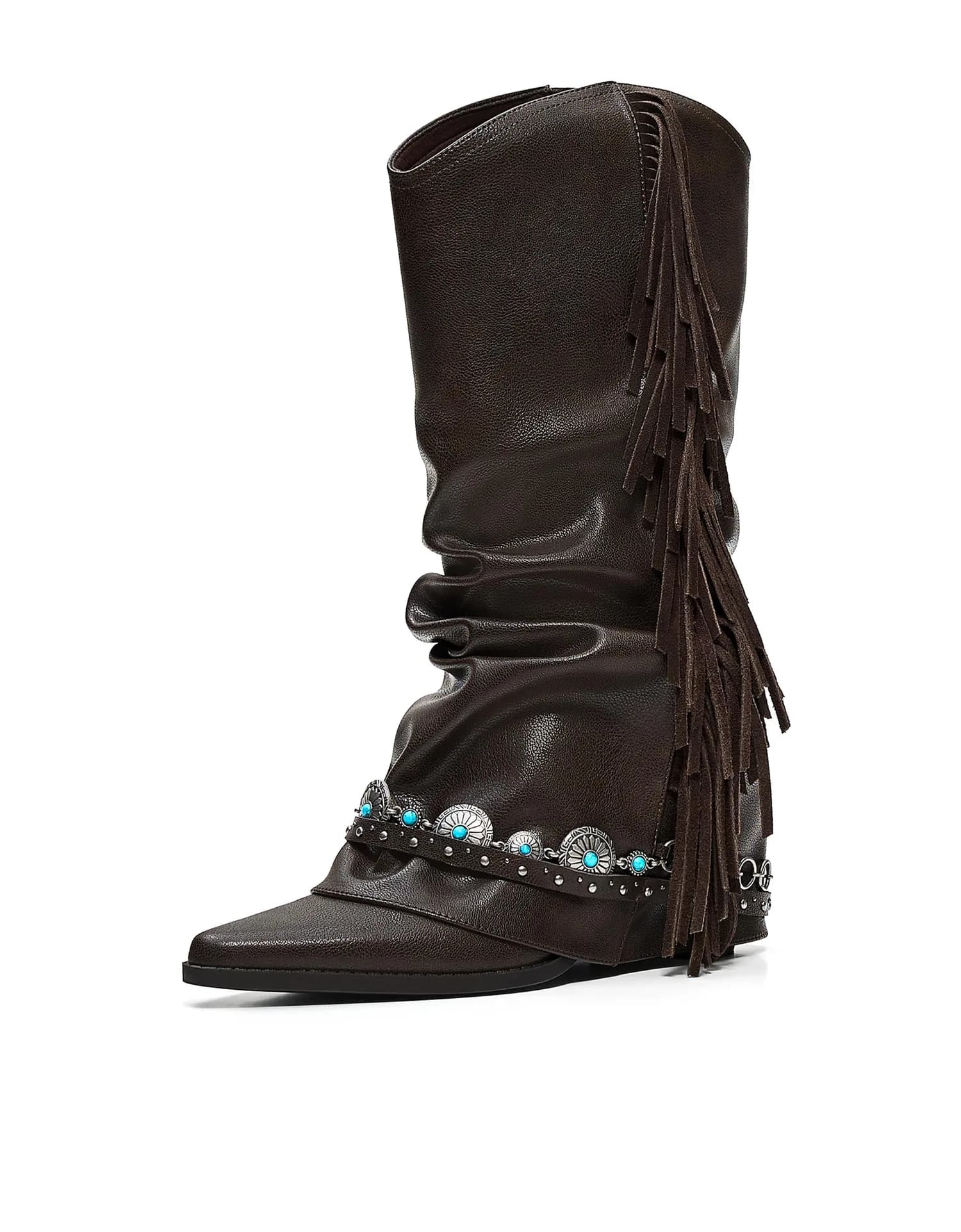 Bota Cowboy com Franjas e Tachas