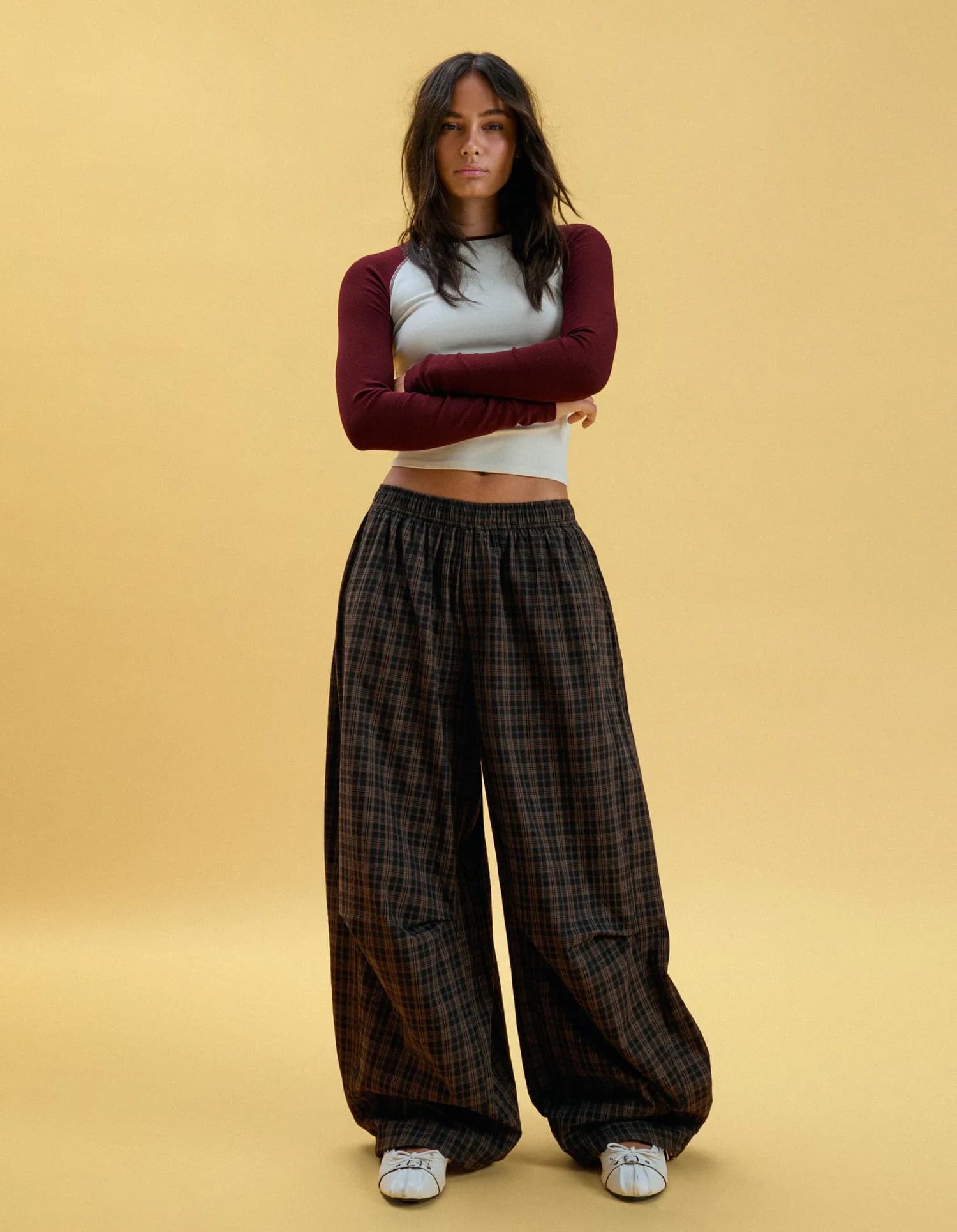 Calça Barrel Xadrez