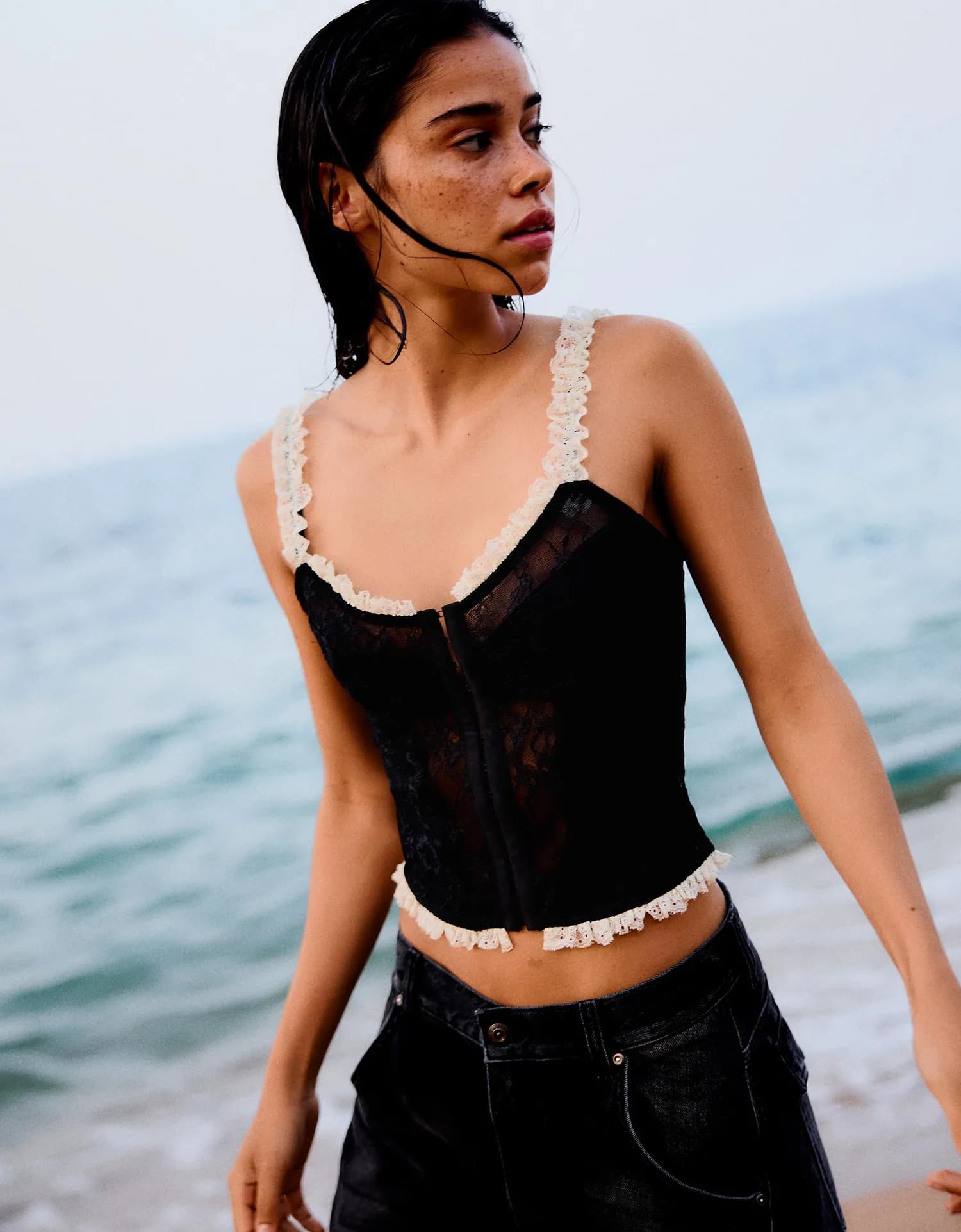 Top Corpete de Renda Cropped