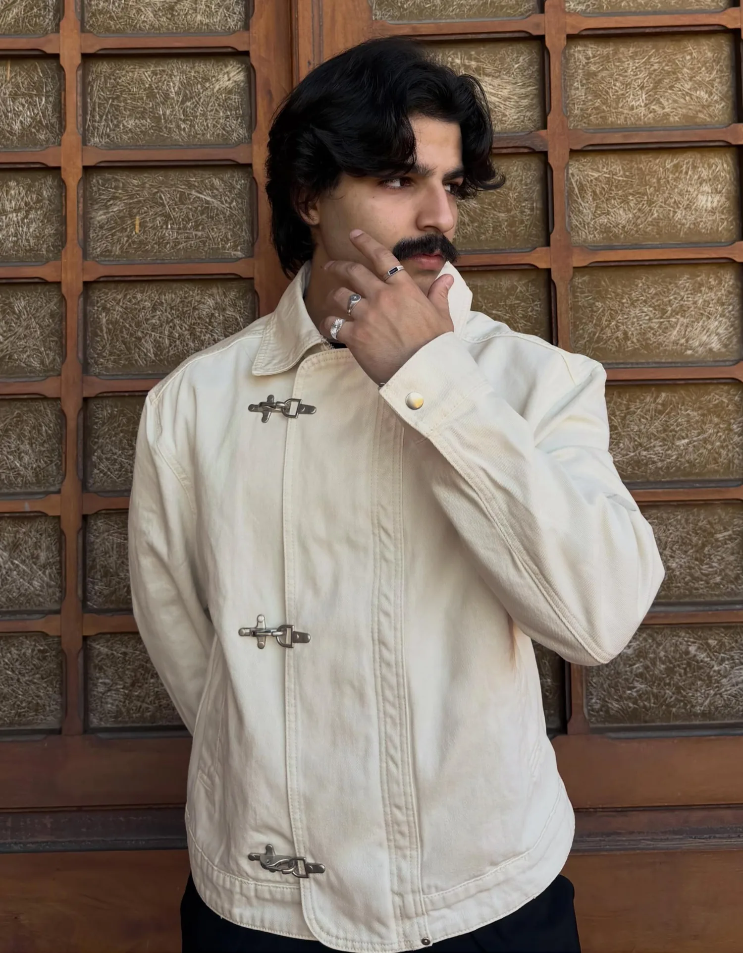Jaqueta de Algodão com Alamares