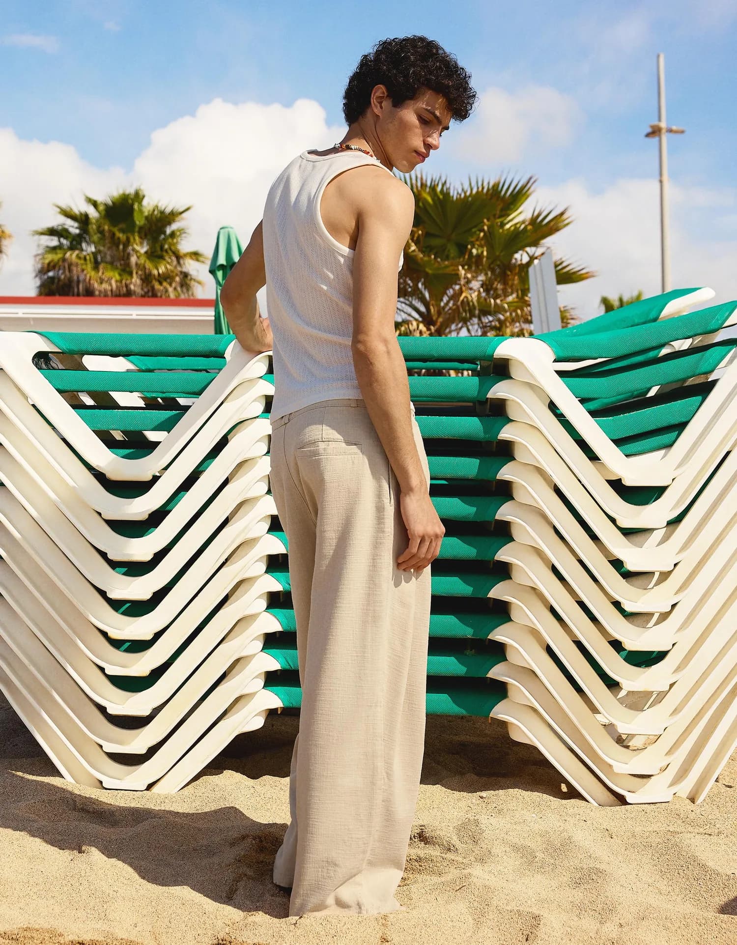 Calça Barrel de Algodão com Pregas
