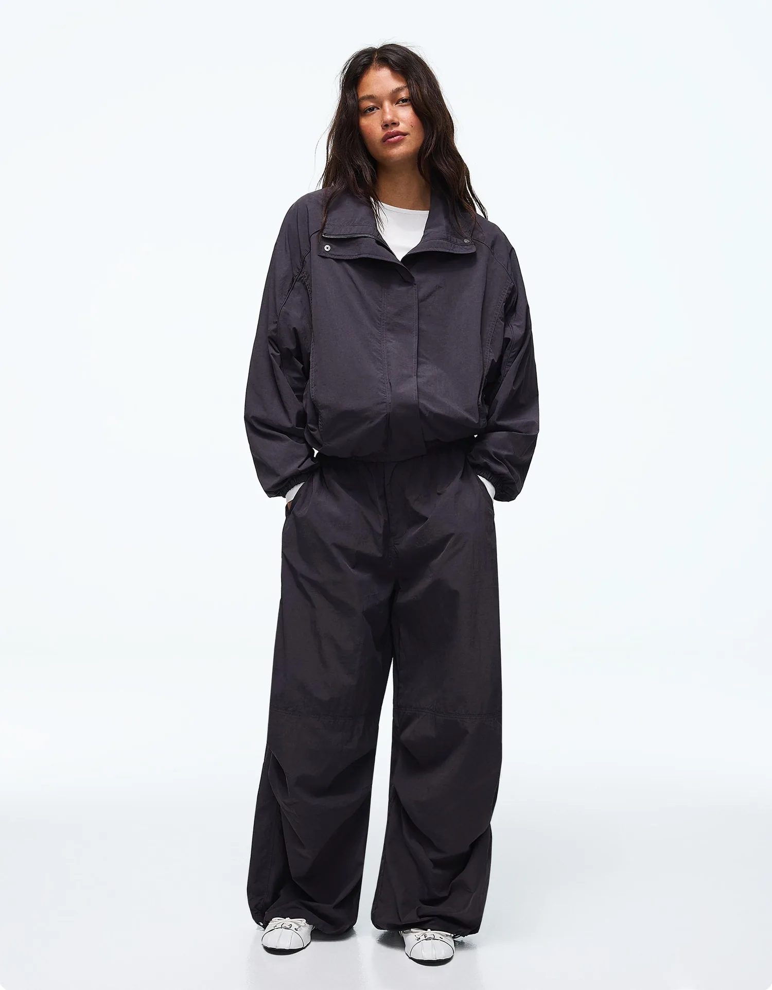 Jaqueta de Nylon Oversize