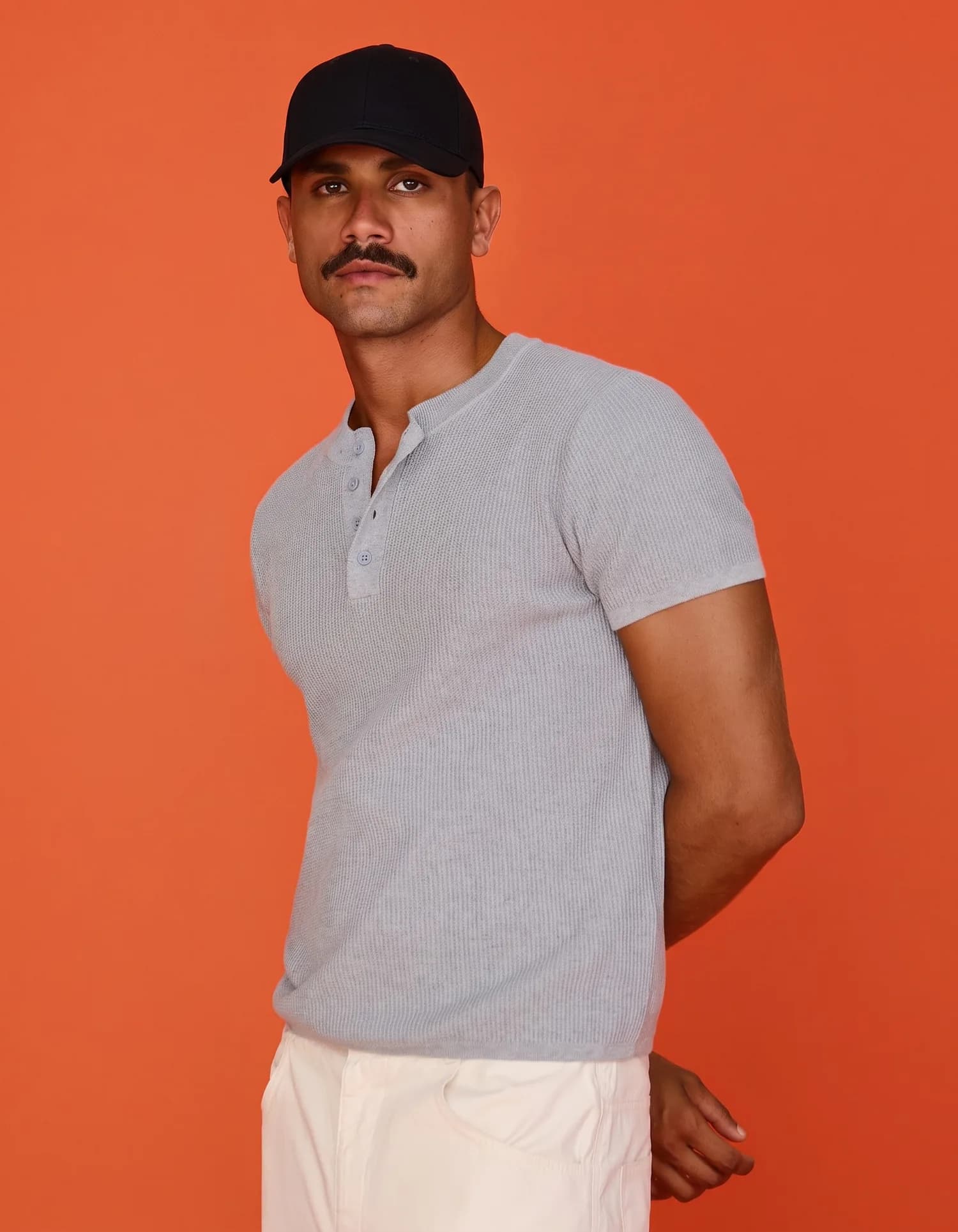 Camiseta Henley de Tricô