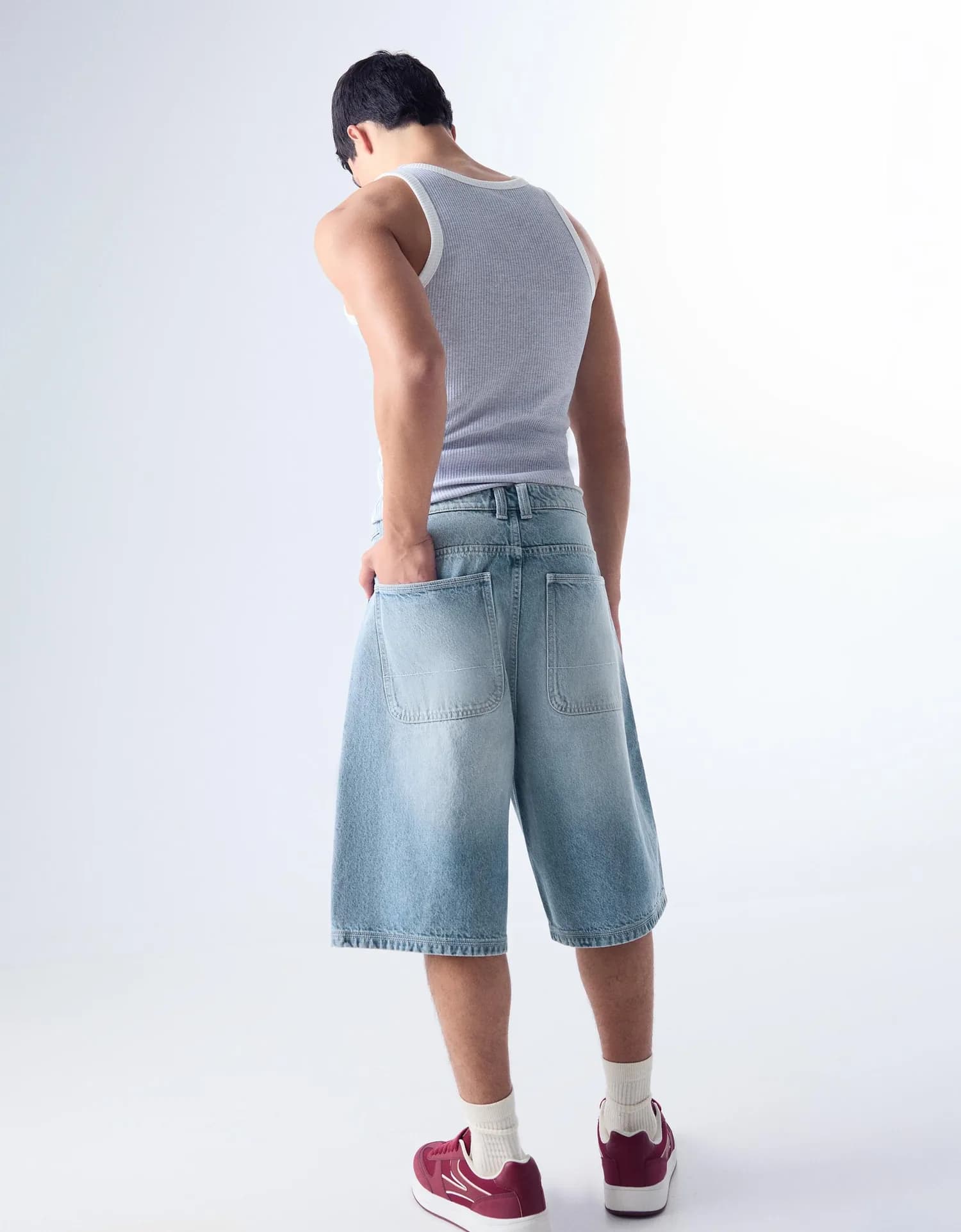 Bermuda Jeans Barrel Cruzada