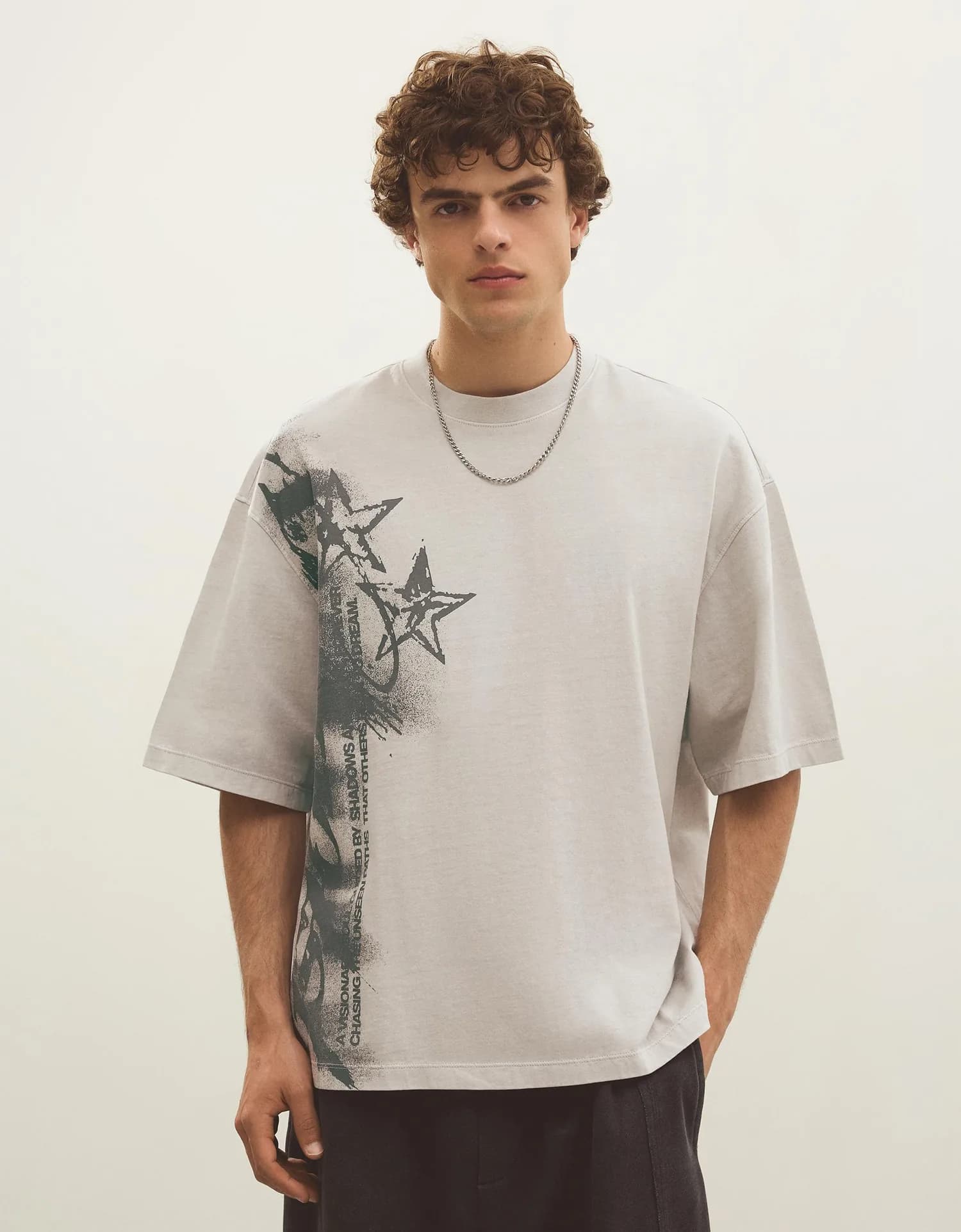 Camiseta Boxy com Estampa Lateral
