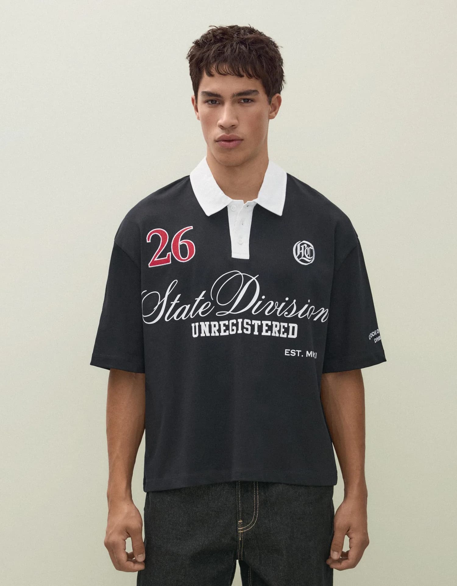 Polo Estampada de Manga Curta