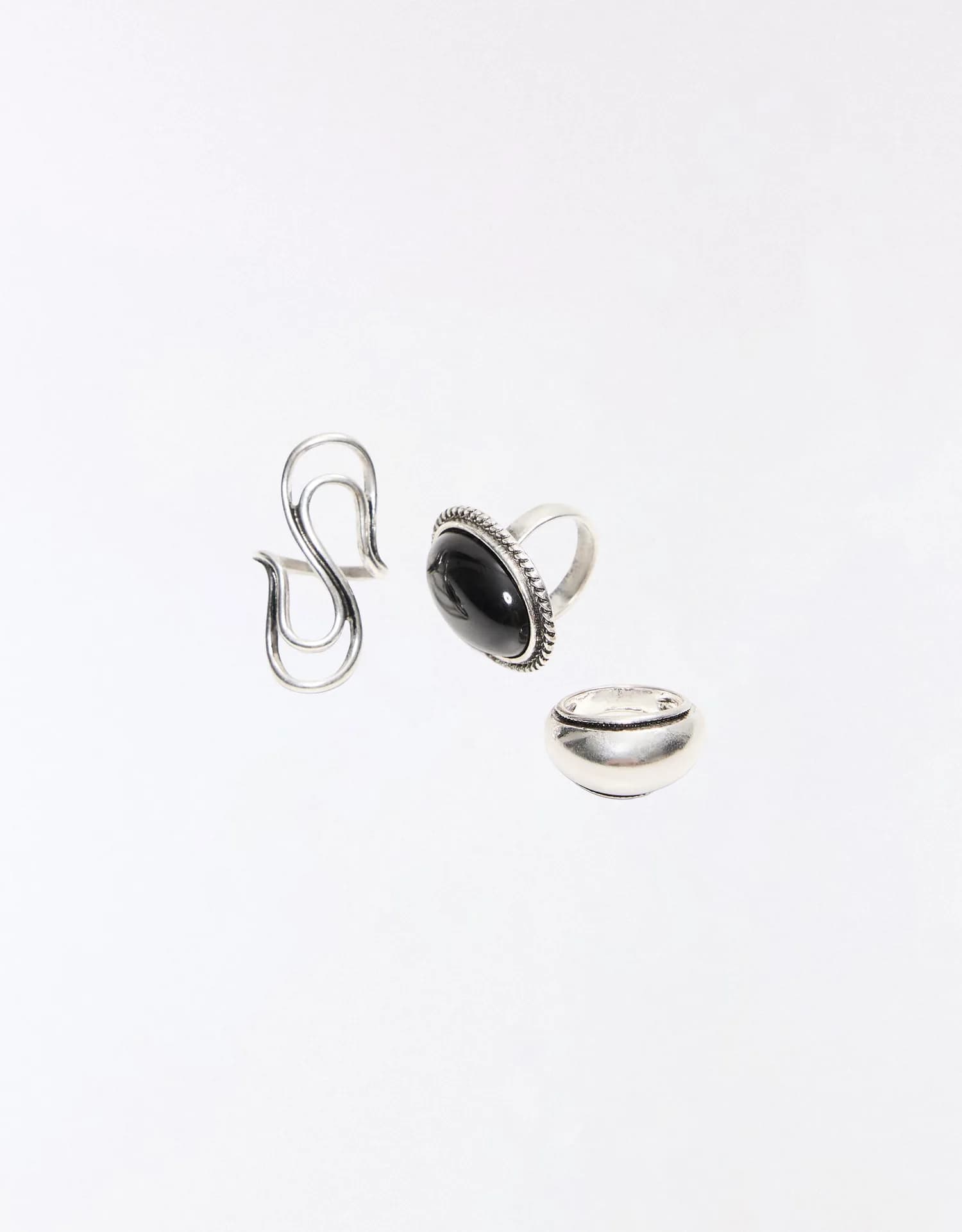 Kit com 3 Anéis com Pedra