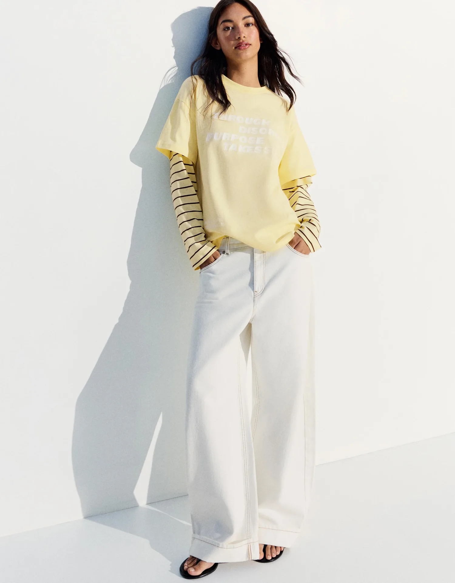 Camiseta Oversize com Manga Dupla