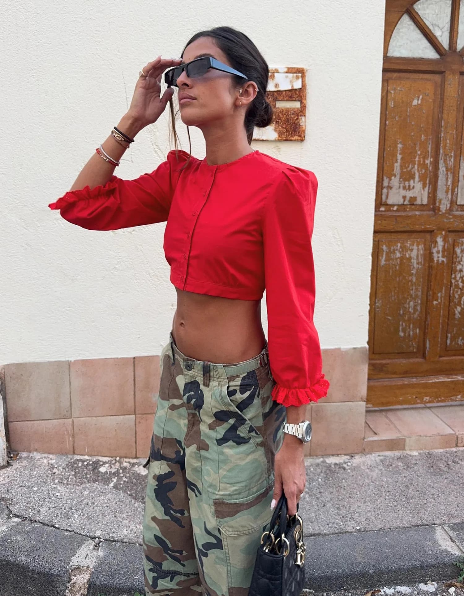 Camisa Cropped de Manga Longa