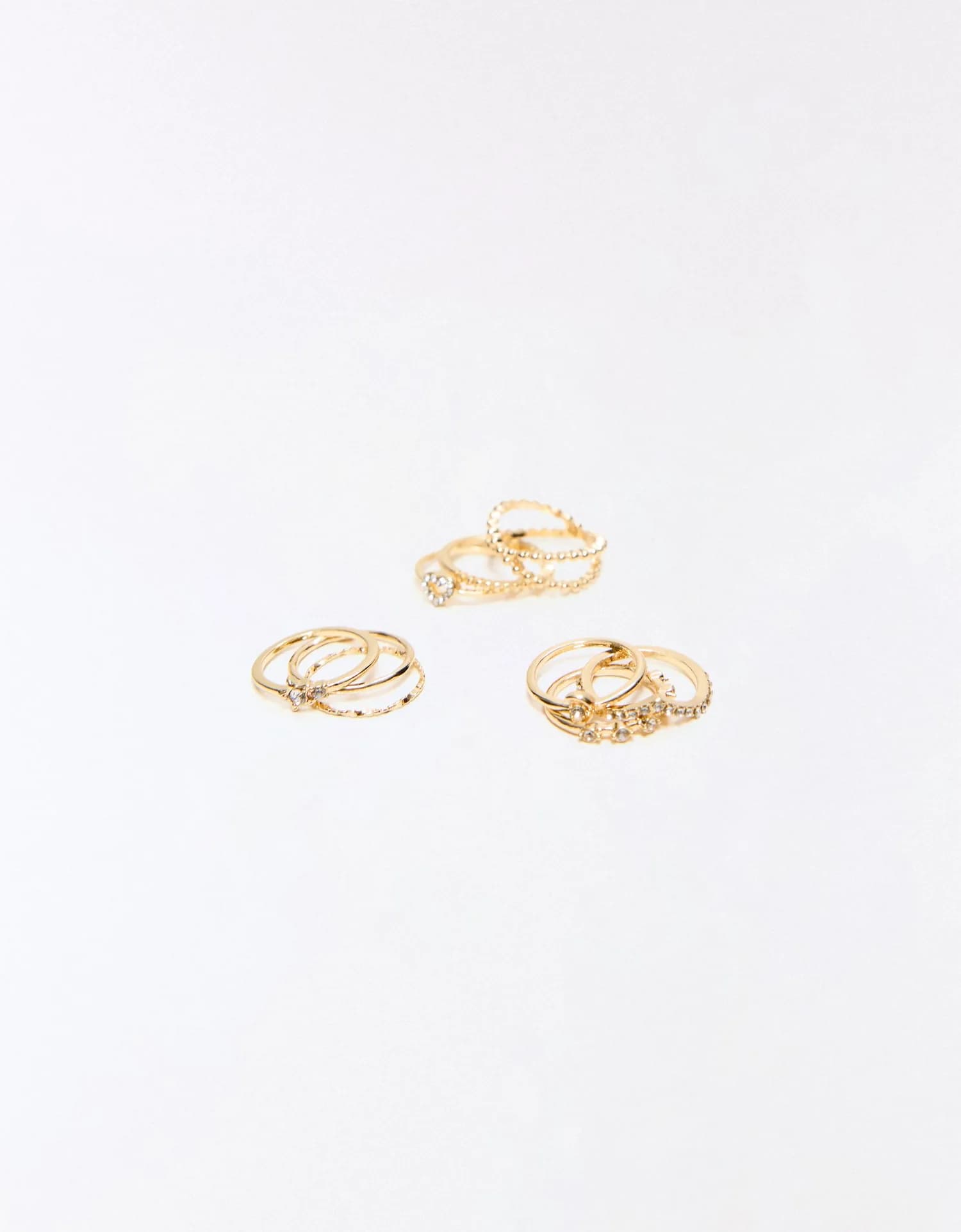Kit com 9 Anéis com Strass