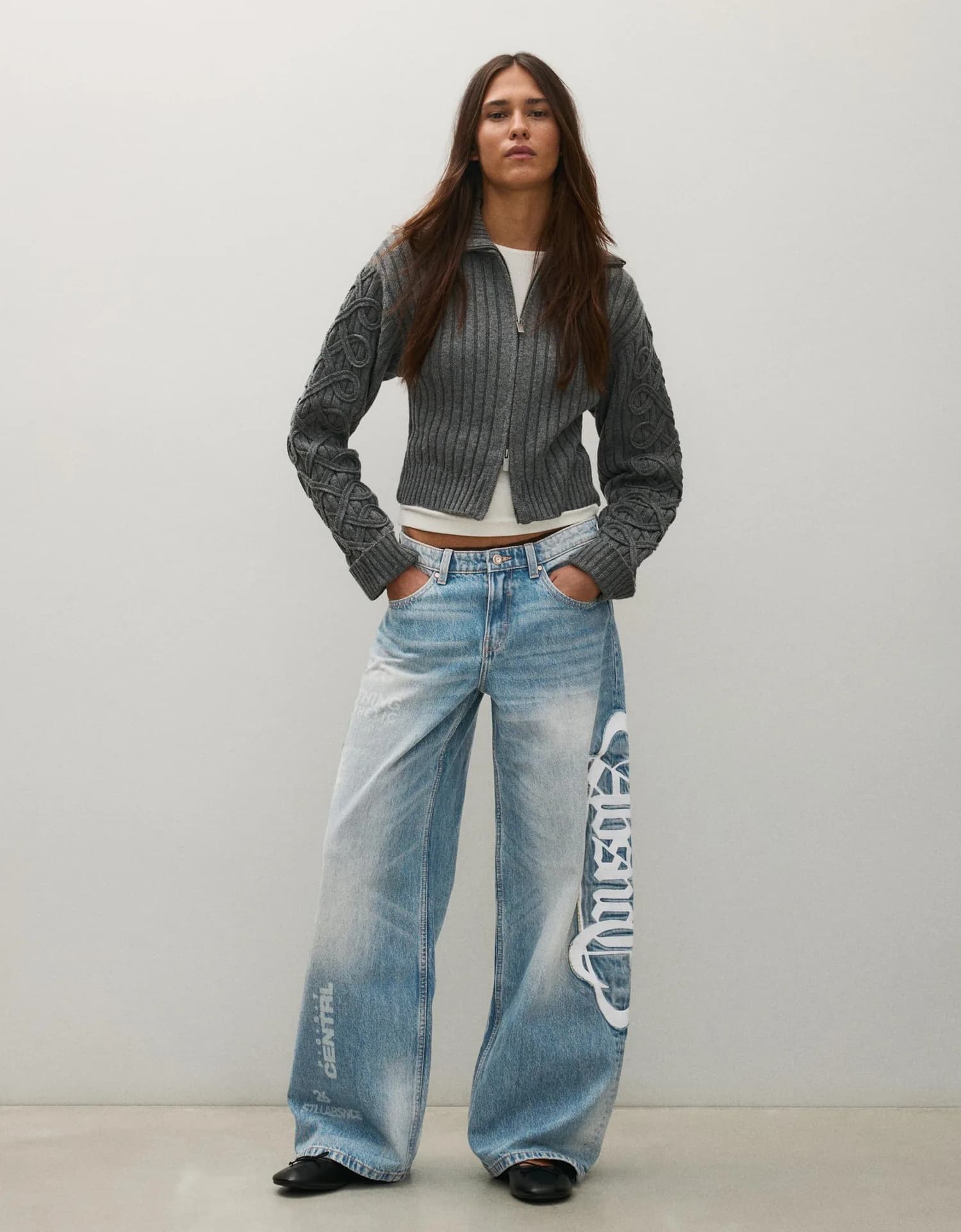 Calça Jeans Baggy com Patch