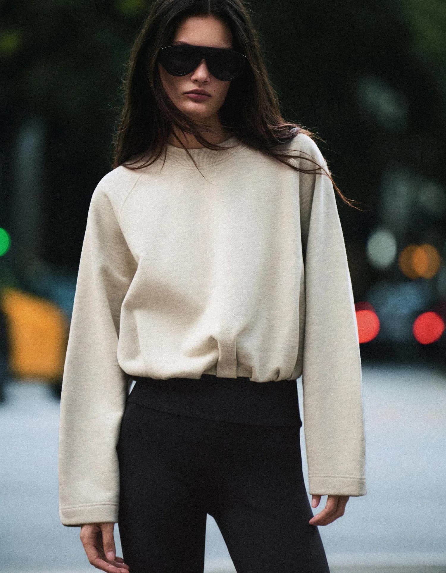 Moletom Cropped com Barra Franzida