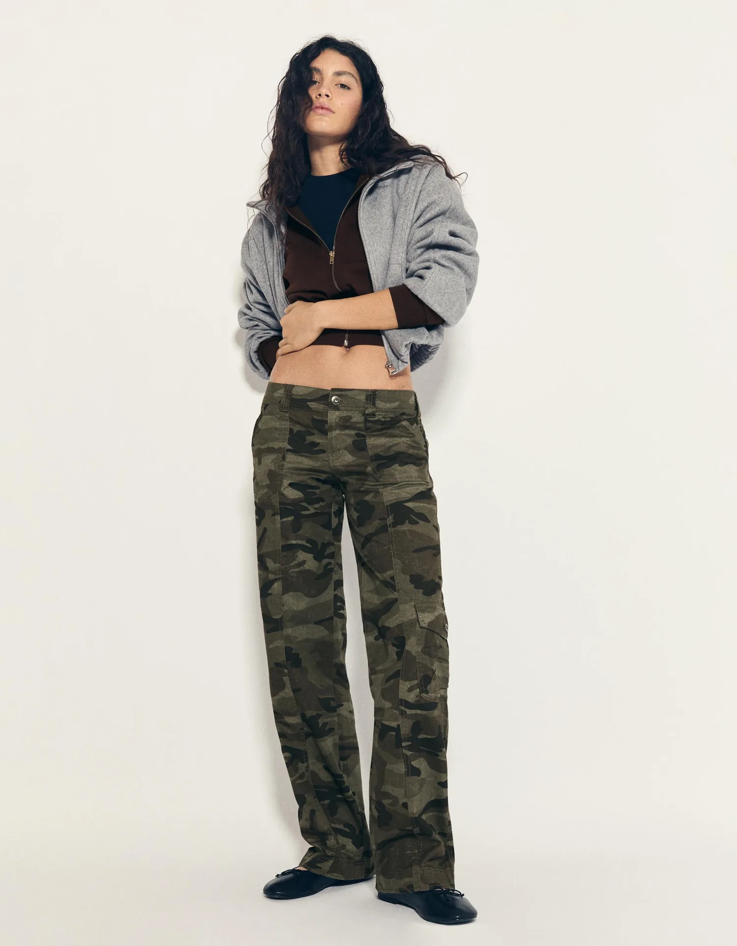 Calça Cargo Reta Camuflada