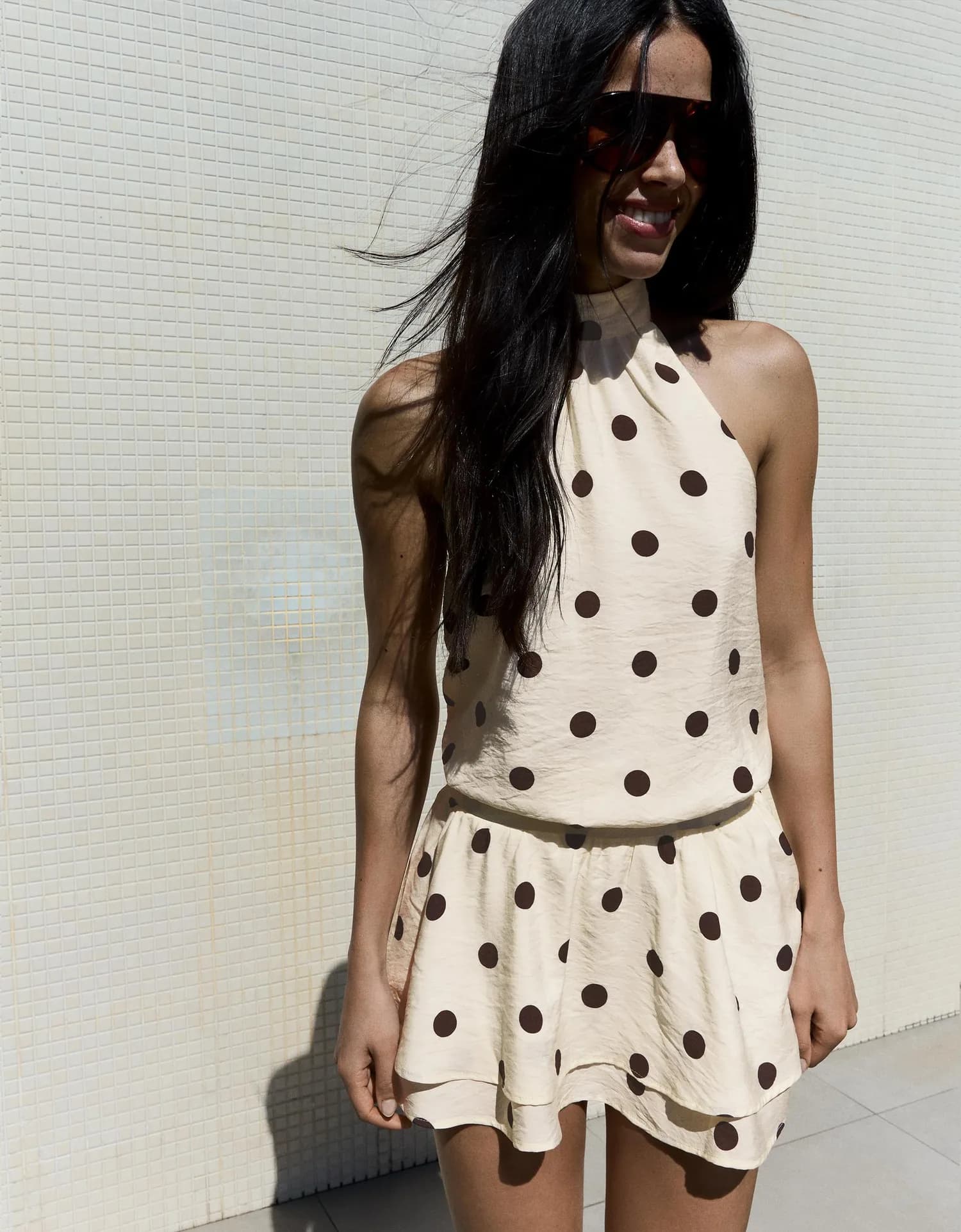 Vestido Mini Halter de Poá