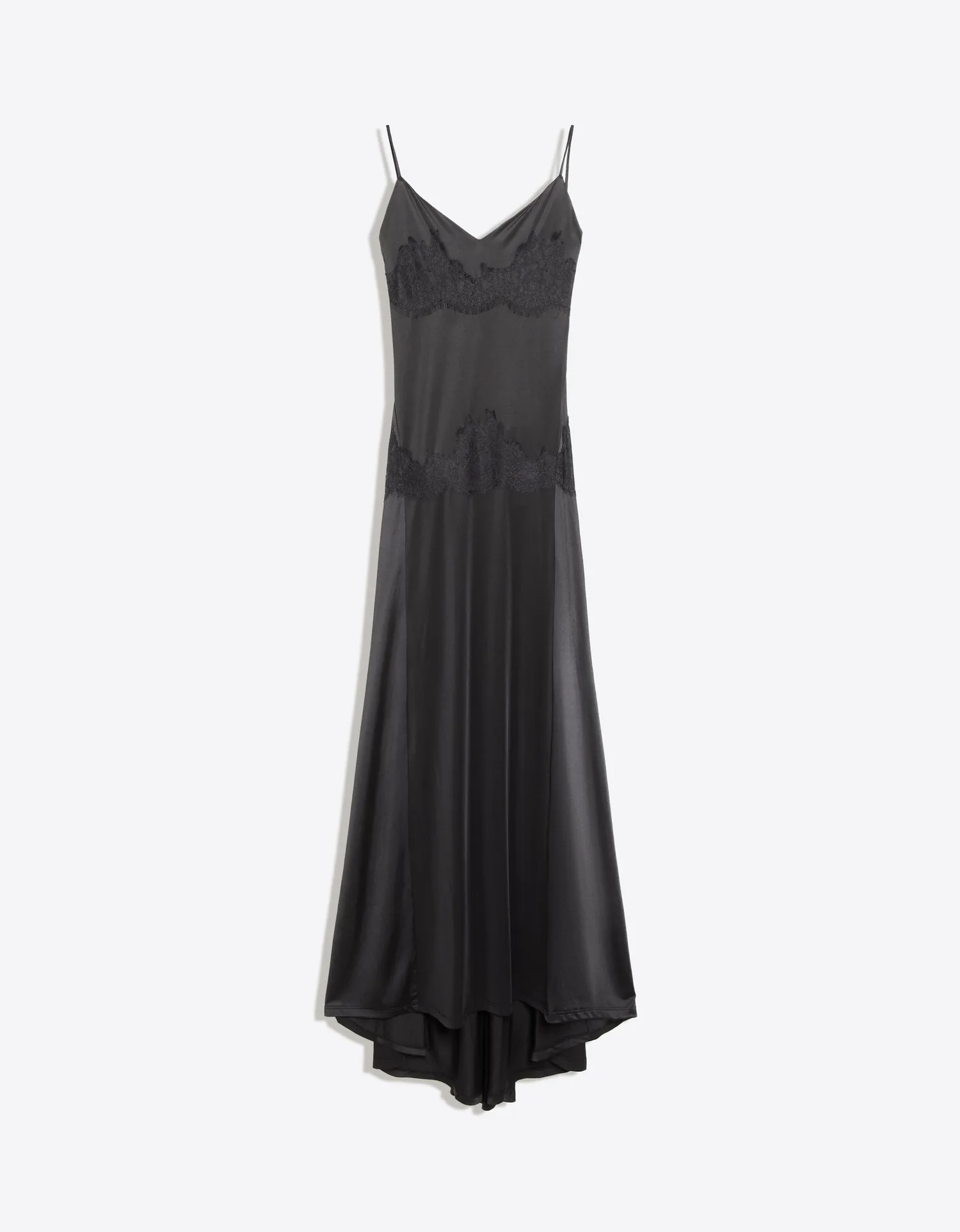 Vestido Longo com Alças e Renda