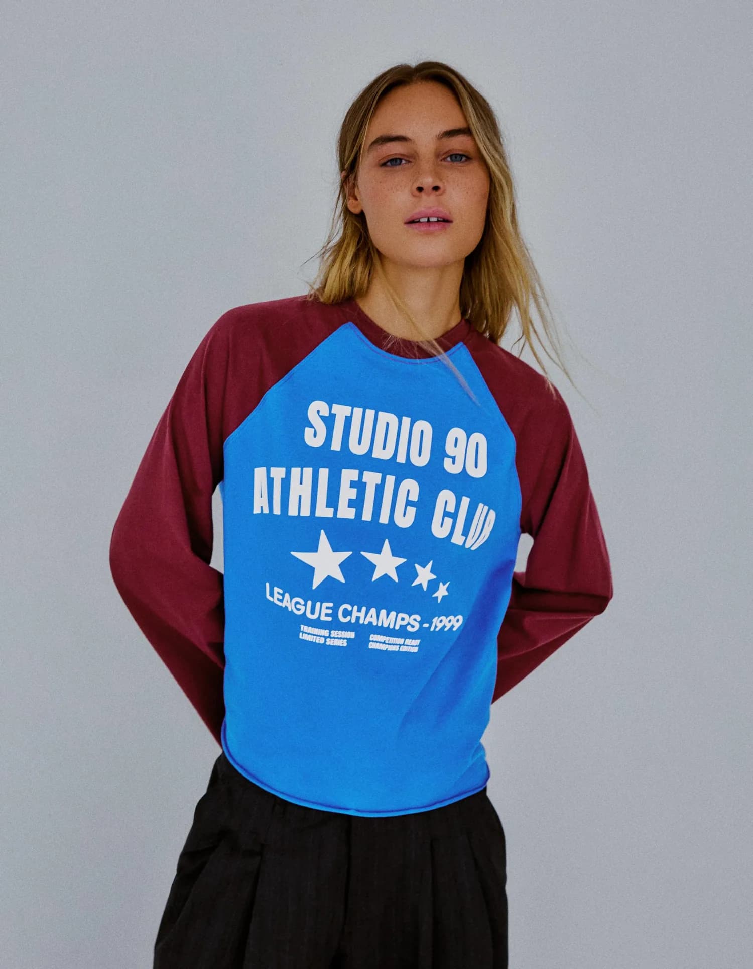 Camiseta Raglan de Manga Longa com Lettering