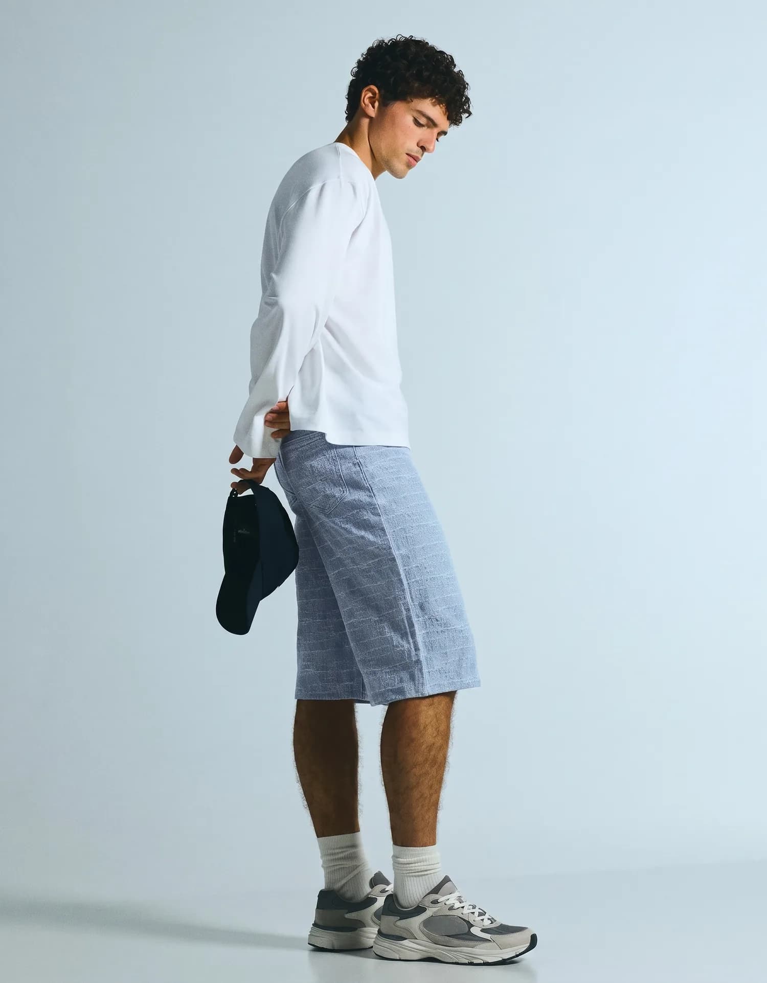 Bermuda Jeans Super Baggy Texturizada